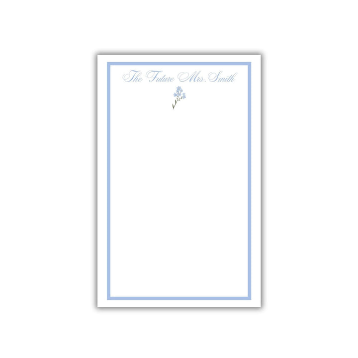 Future Mrs. Notepad - Personalized Bridal Notepad, Wedding Bells, Floral & Blue Flower Designs, Custom Bridal Shower Gift