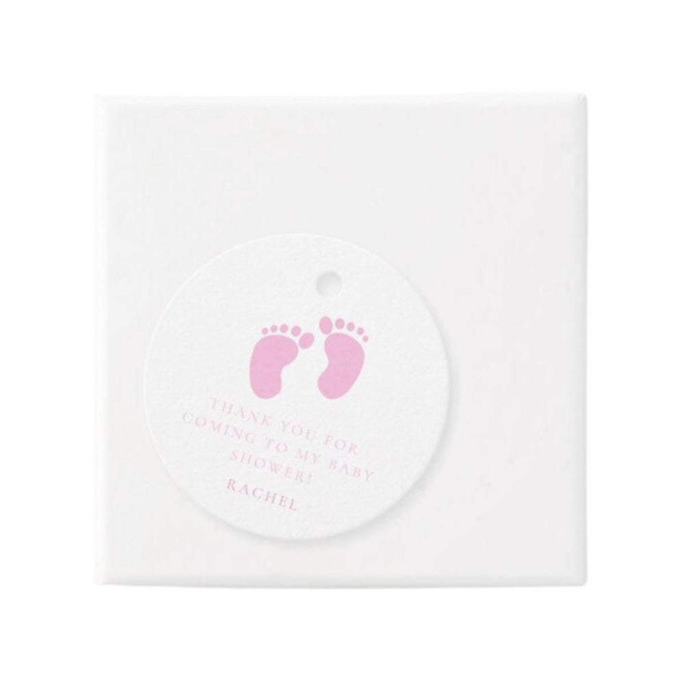 Pink Baby Feet Baby Shower Favor Tags