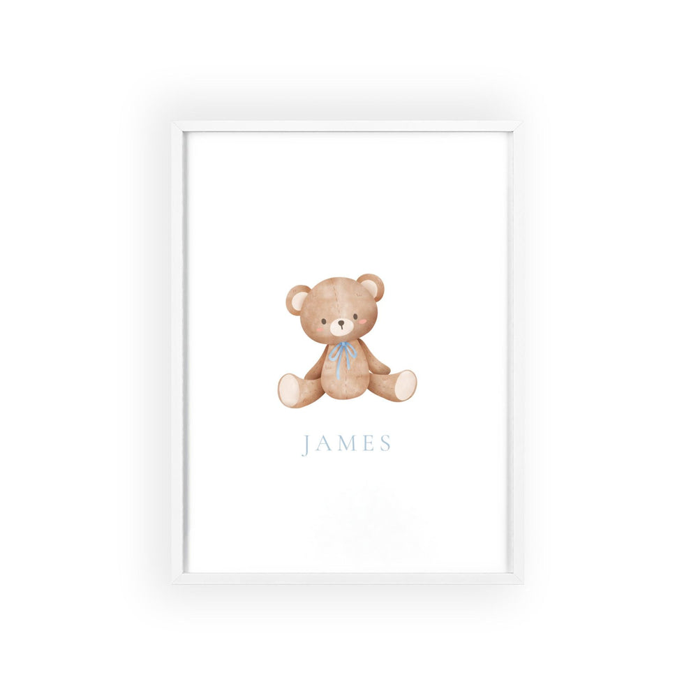 personalized teddy bear graphic art print with frame