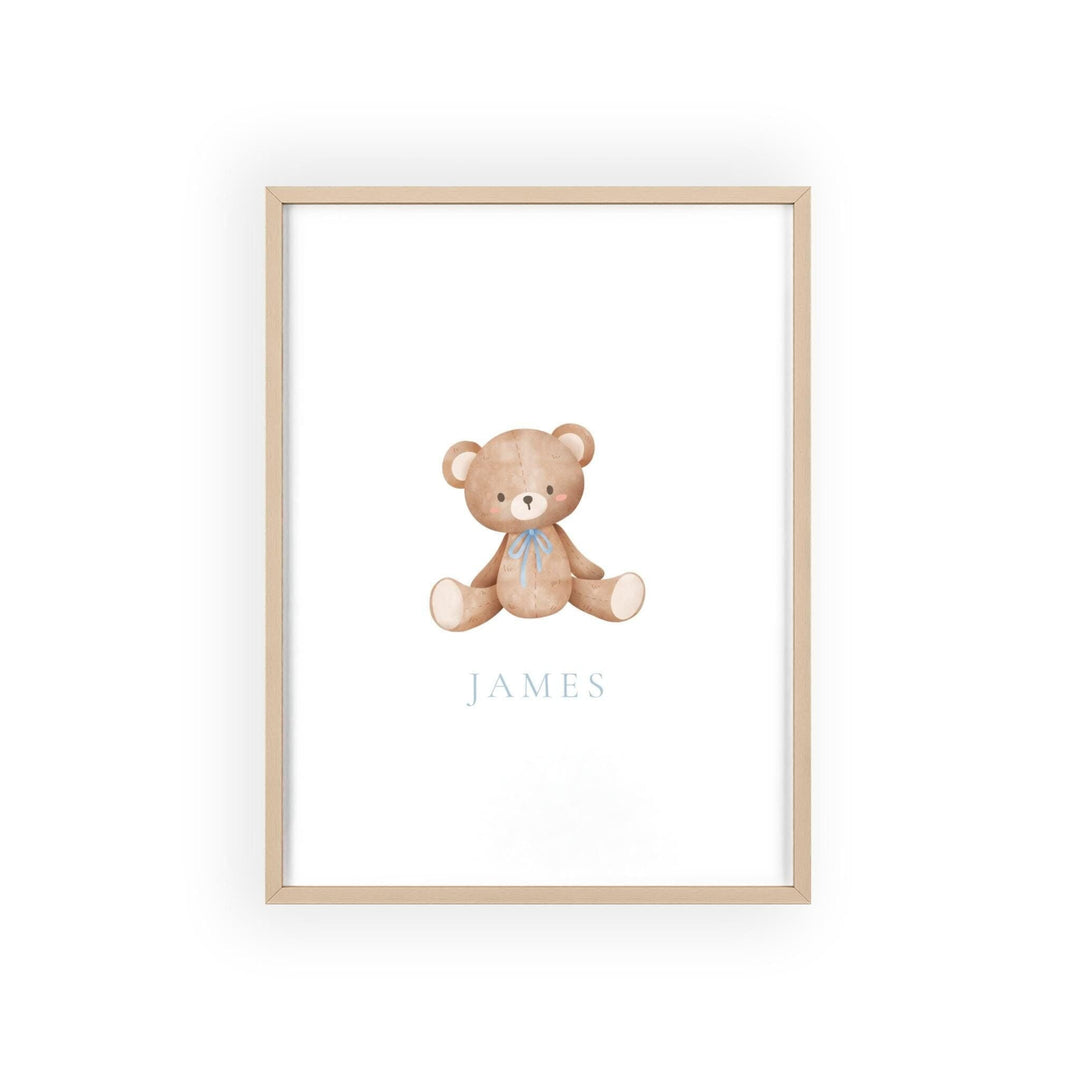 personalized teddy bear graphic art print with frame