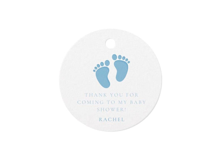 Blue Baby Feet Baby Shower Favor Tags