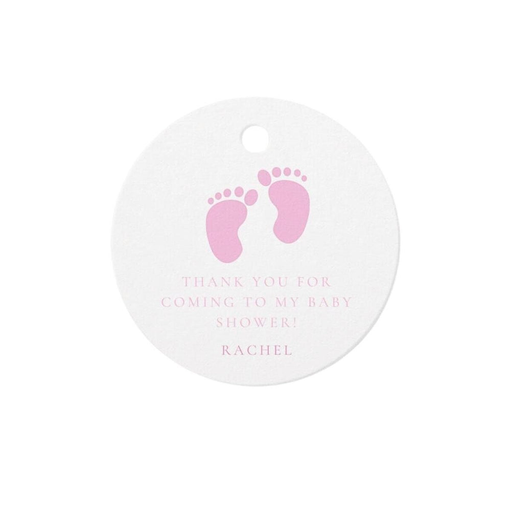 Pink Baby Feet Baby Shower Favor Tags