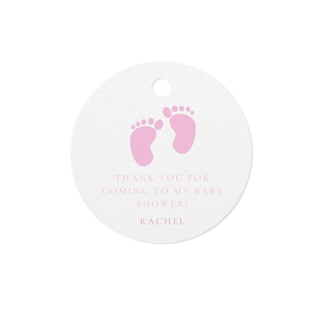 Pink Baby Feet Baby Shower Favor Tags