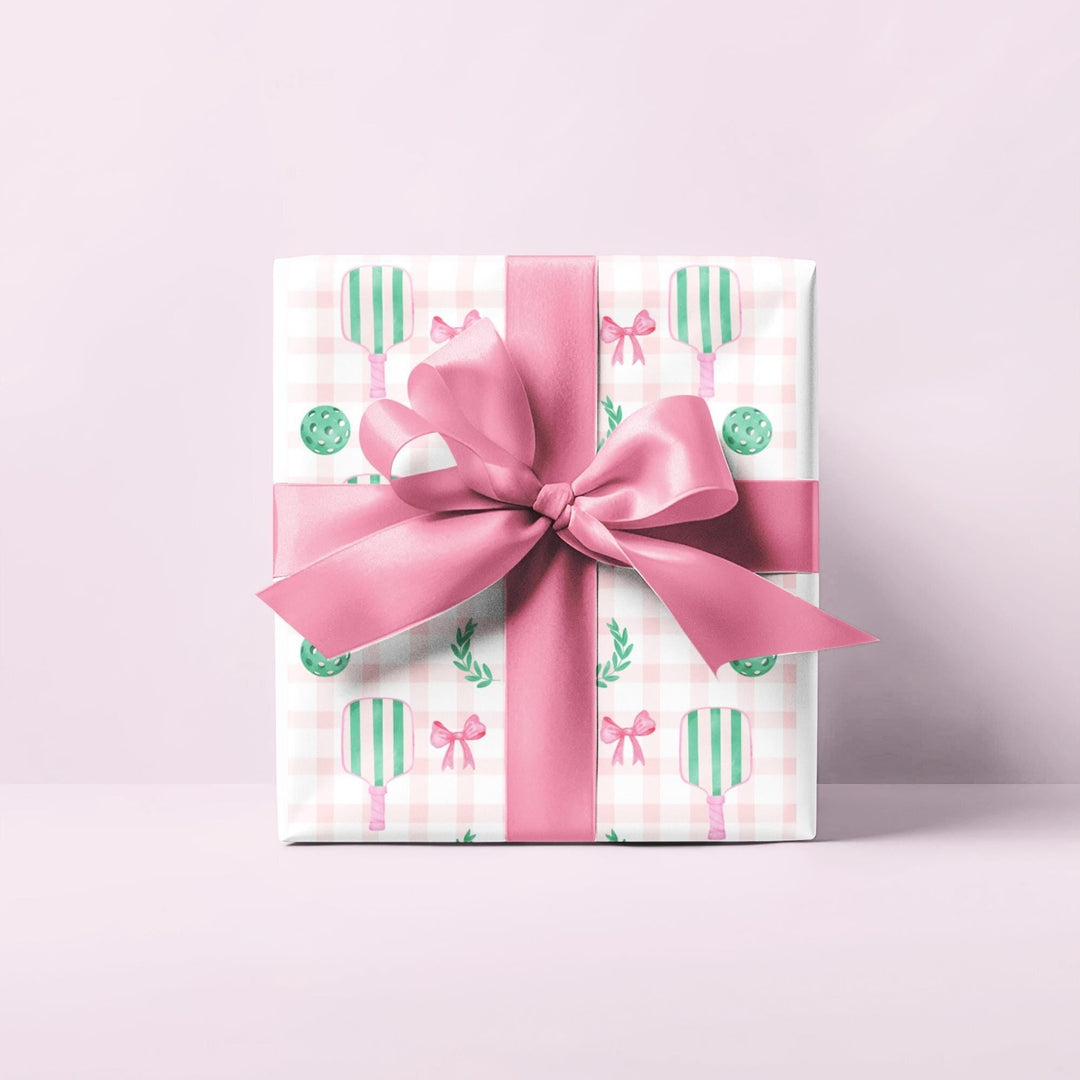 Pickleball Gingham Gift Wrap