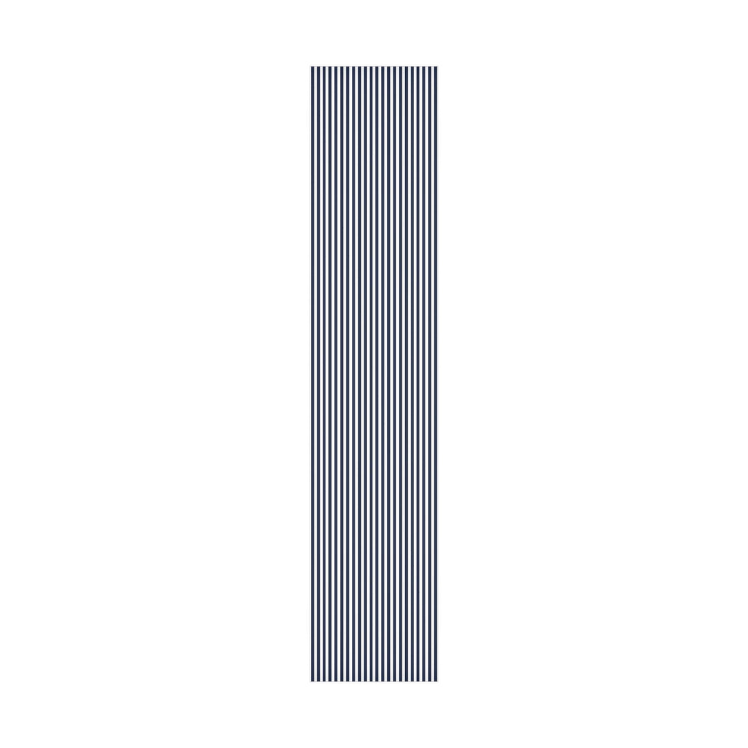 Navy Stripe Wrapping Paper: Elegant Gift Wrap, Satin or Matte Finish