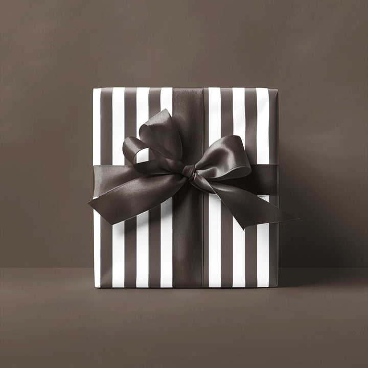 Espresso Brown Stripe Wrapping Paper: Elegant Gift Wrap