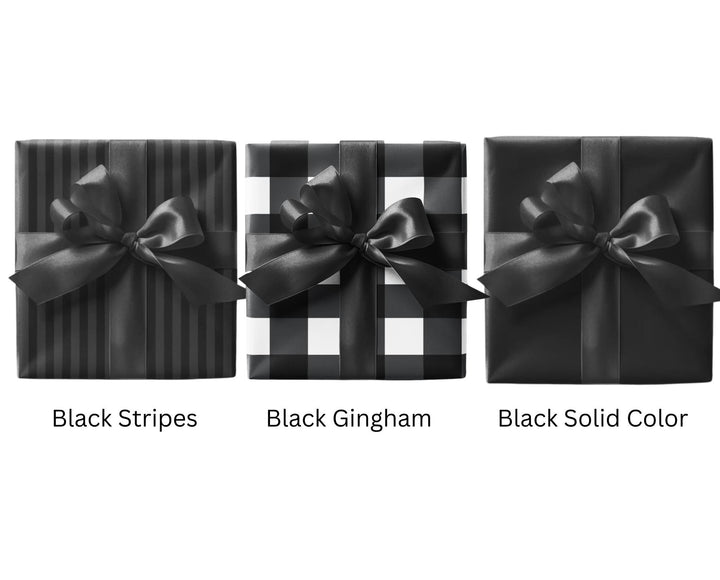 Gift Wrap Bundle: Solid, Gingham, and Stripe - Satin or Matte Finish