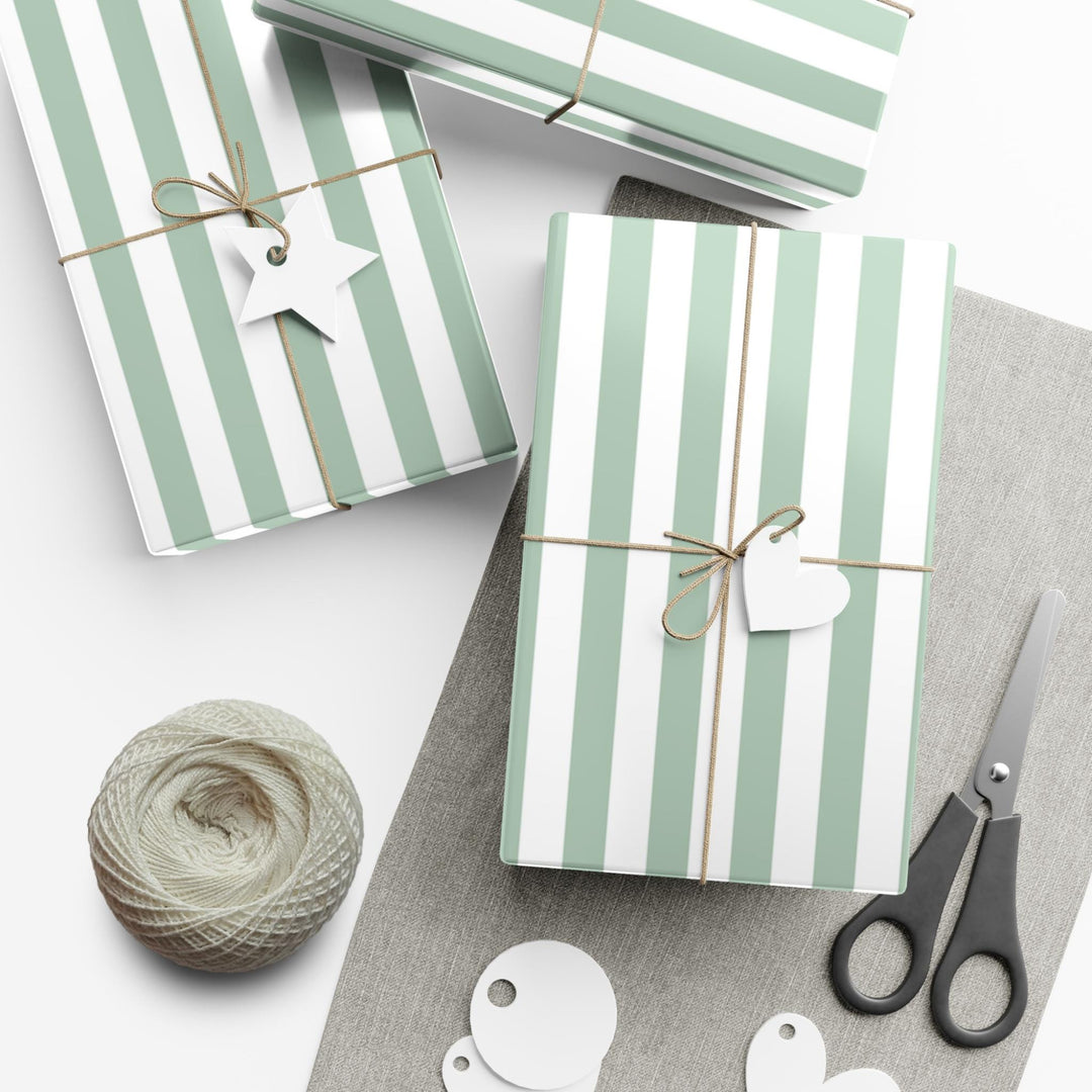 Light Green Striped Wrapping Paper