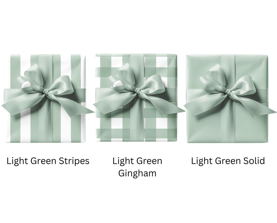 Gift Wrap Bundle: Solid, Gingham, and Stripe - Satin or Matte Finish