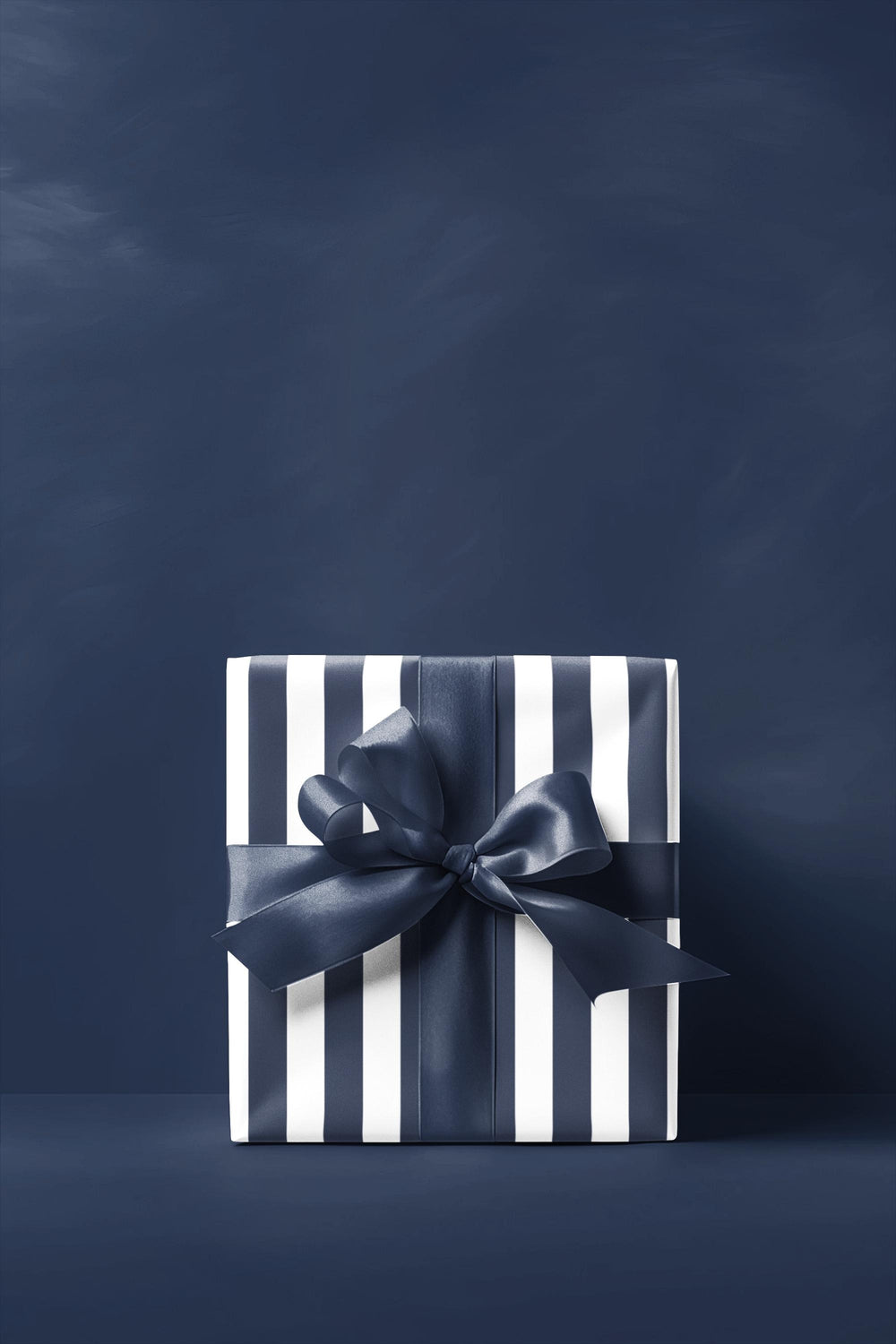 Navy Stripe Wrapping Paper: Elegant Gift Wrap, Satin or Matte Finish