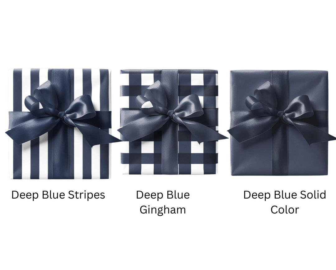 Gift Wrap Bundle: Solid, Gingham, and Stripe - Satin or Matte Finish