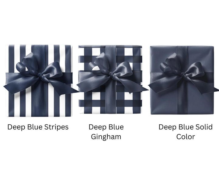 Gift Wrap Bundle: Solid, Gingham, and Stripe - Satin or Matte Finish