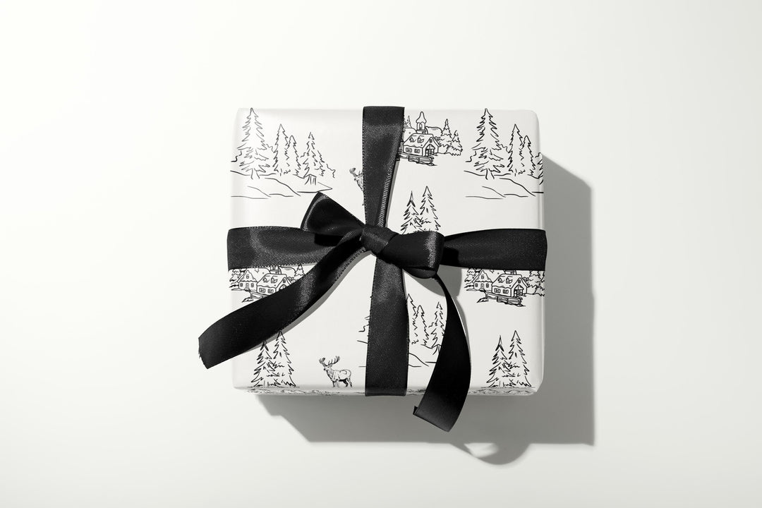 Vintage Christmas Tree Silhouette Wrapping Paper