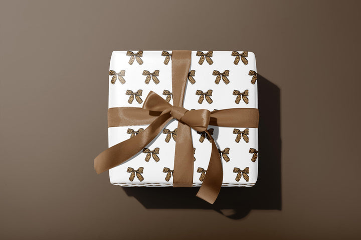 Leopard Print Bow Wrapping Paper