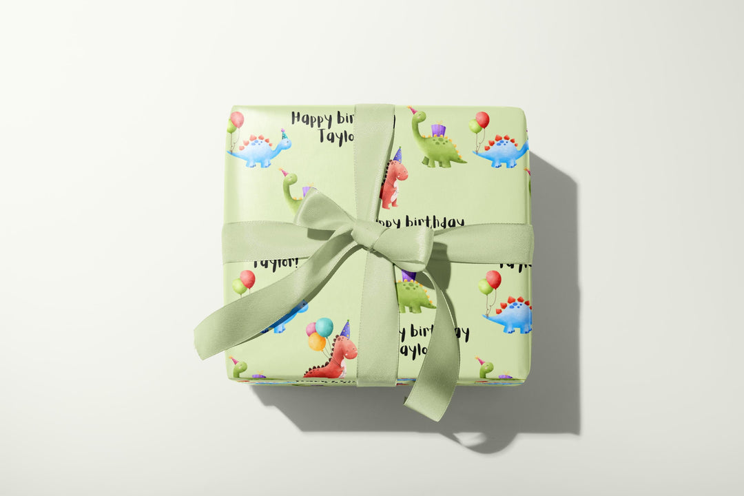 Personalized Dinosaur Wrapping Paper