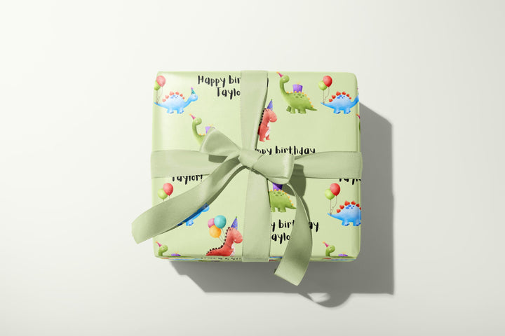Personalized Dinosaur Wrapping Paper