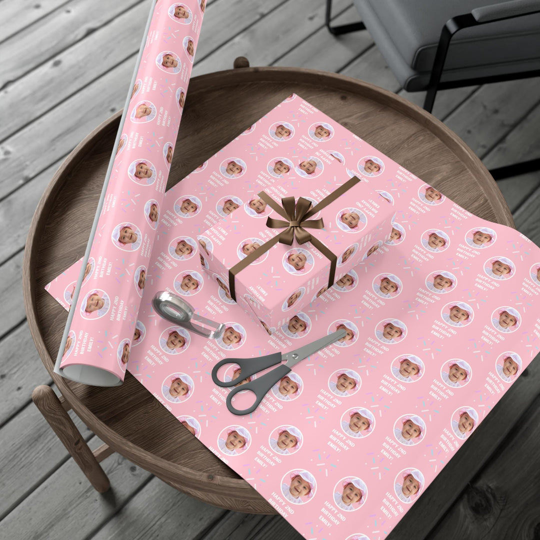 Custom Photo Birthday Wrapping Paper Personalized Gift Wrap with Picture and Message, Unique Birthday Party Gift Wrap, Custom Paper