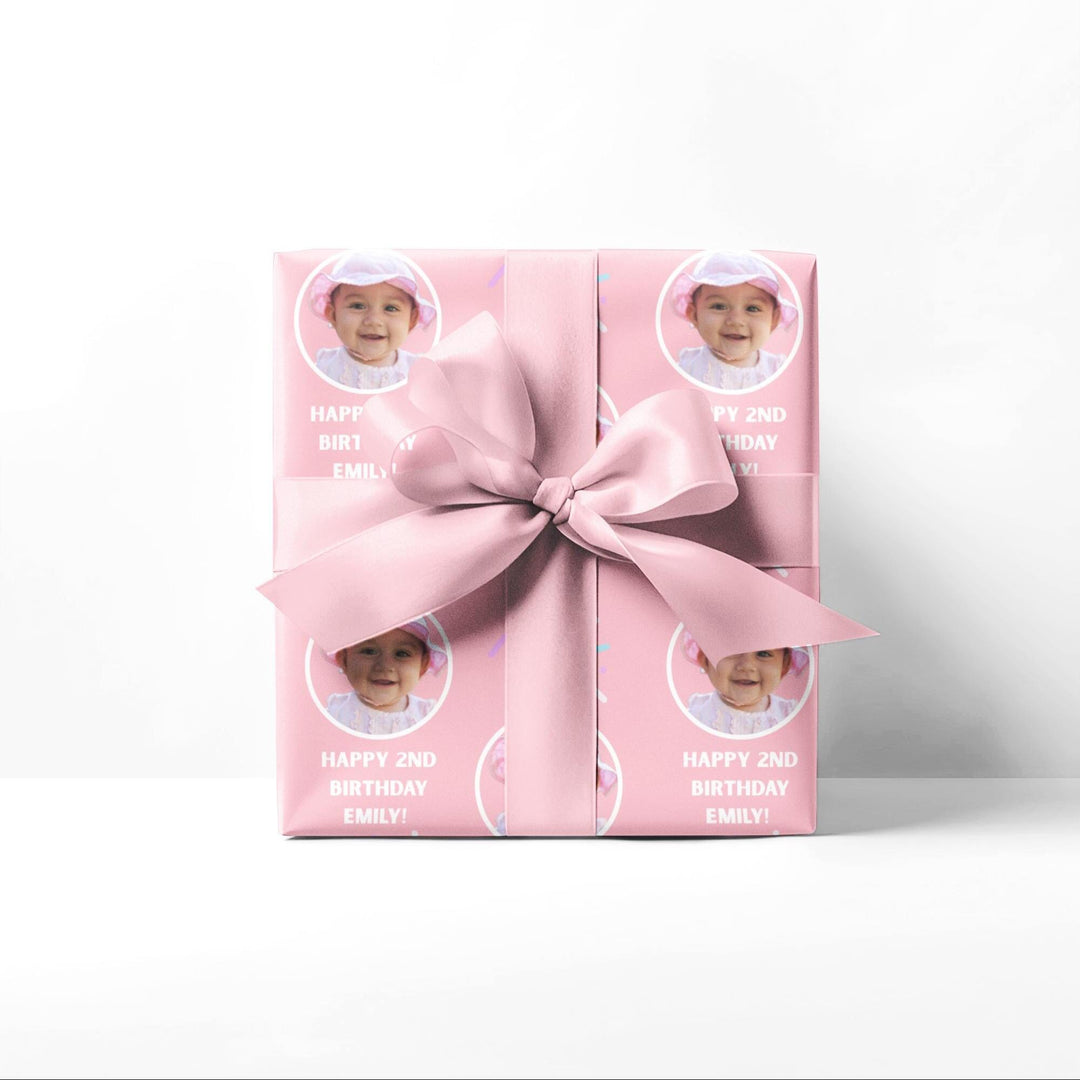 Custom Photo Birthday Wrapping Paper Personalized Gift Wrap with Picture and Message, Unique Birthday Party Gift Wrap, Custom Paper