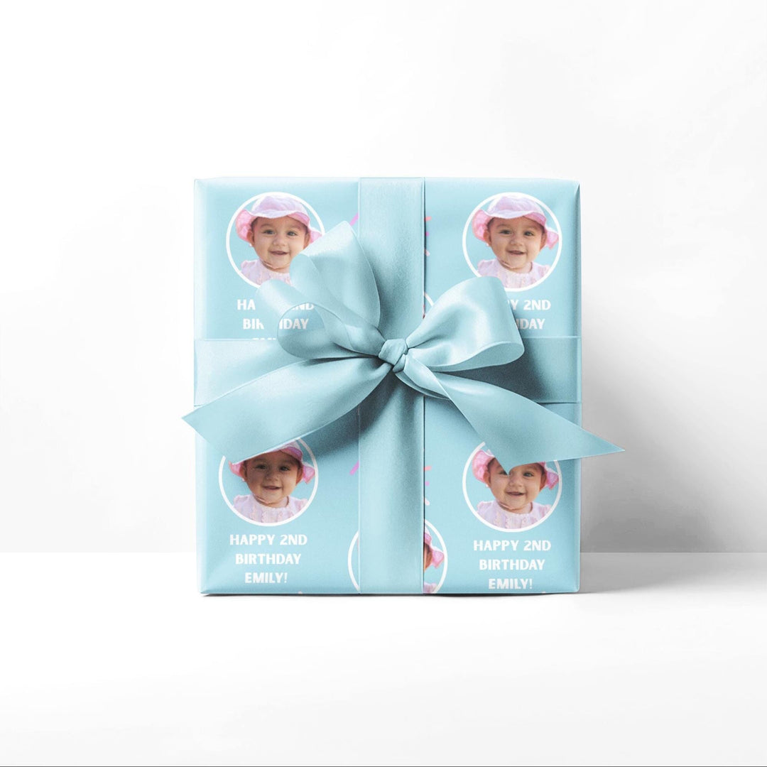 Custom Photo Birthday Wrapping Paper Personalized Gift Wrap with Picture and Message, Unique Birthday Party Gift Wrap, Custom Paper