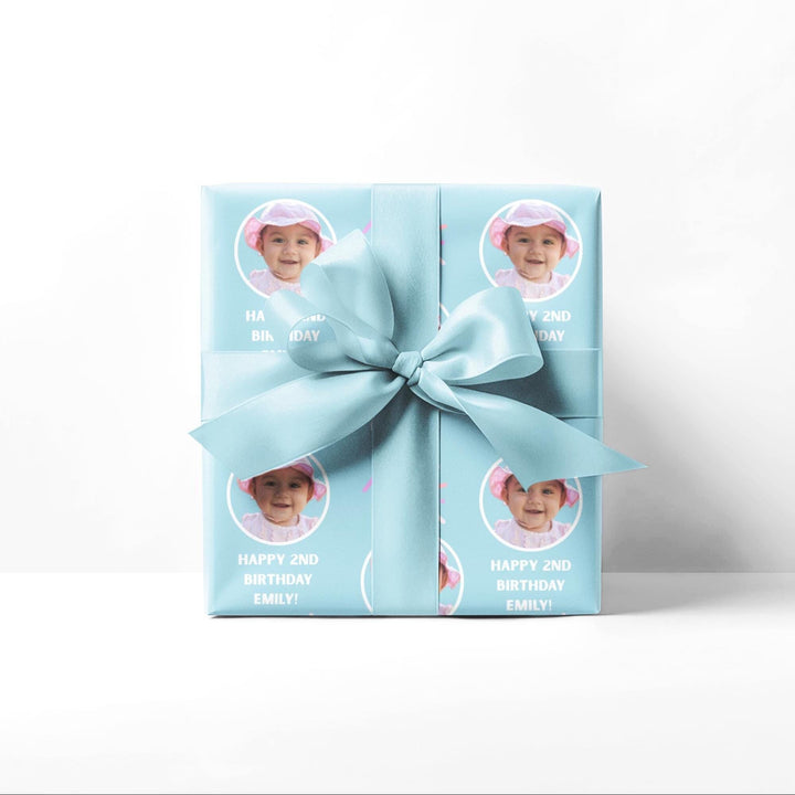 Custom Photo Birthday Wrapping Paper Personalized Gift Wrap with Picture and Message, Unique Birthday Party Gift Wrap, Custom Paper