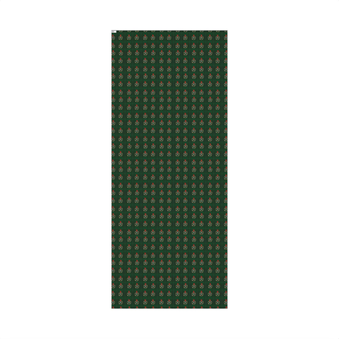 Christmas Wreath Initial Wrapping Paper, Holiday Gift Wrap, Festive Gift Packaging, Xmas Gift Wrap Roll, Wrapping Paper Roll