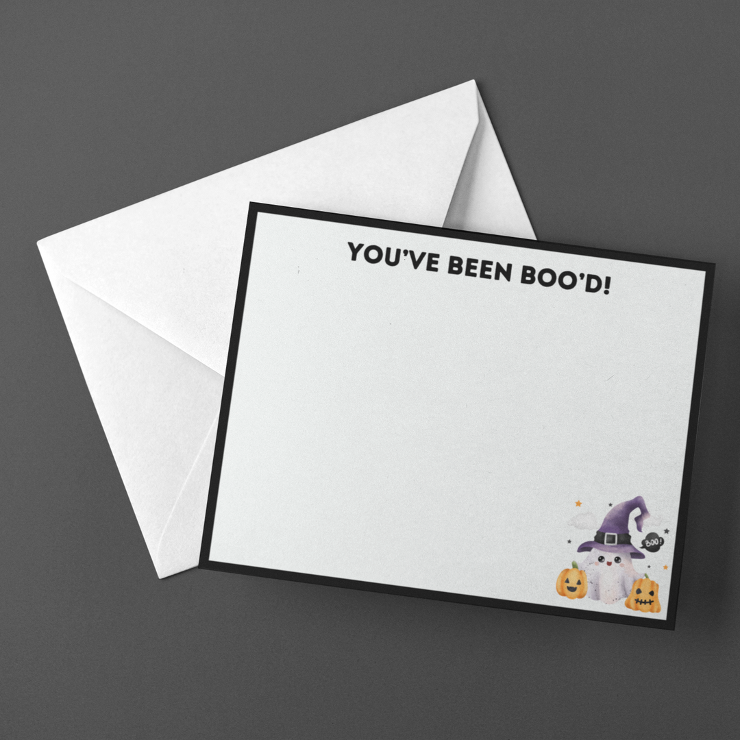 You've Been Boo'd Boxed Set of 10 Halloween Stationery Cards w/ Envelopes - SB Paperie