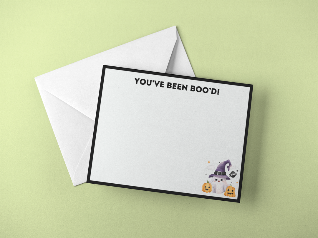 You've Been Boo'd Boxed Set of 10 Halloween Stationery Cards w/ Envelopes - SB Paperie