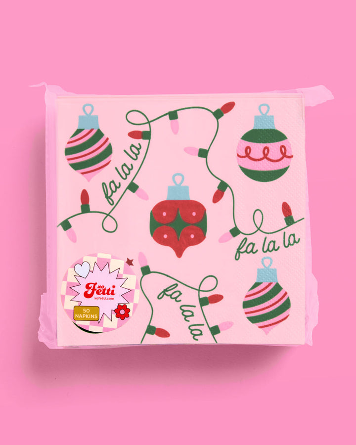 Deck the Halls Napkins - 25 square napkins