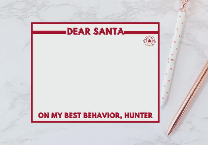 Letters to Santa Claus Boxed Set of 10 Custom Stationery Cards w/ Envelopes | Personalized Notecards | Christmas Letters