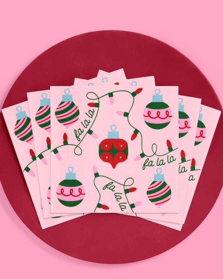 Deck the Halls Napkins - 25 square napkins