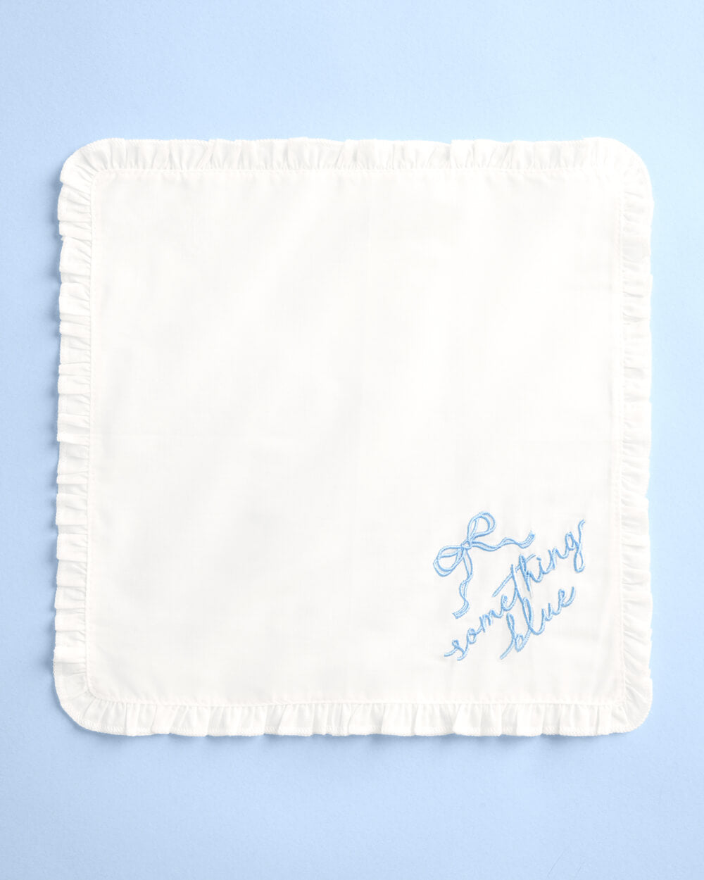 Something Blue Hanky - embroidered handkerchief