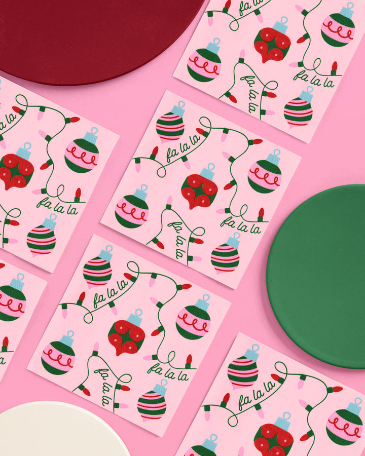 Deck the Halls Napkins - 25 square napkins