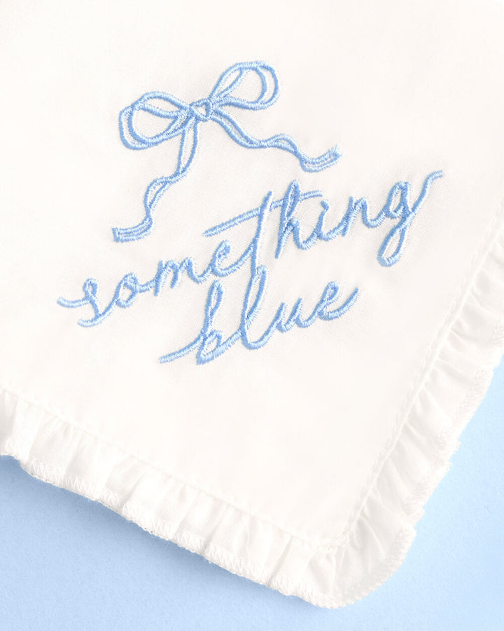 Something Blue Hanky - embroidered handkerchief