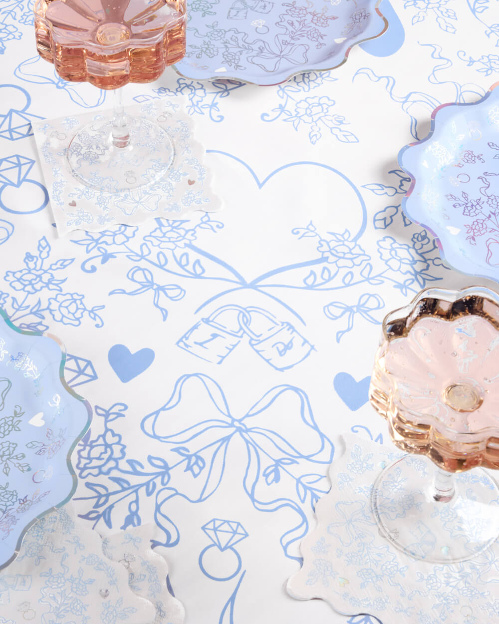 Something Blue Tablecloth - washable tablecloth