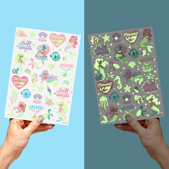 Mermaid Glo Tats - 48 glow in the dark tattoos