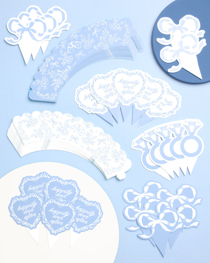 Happily Ever After Toppers - 24 wrappers + toppers