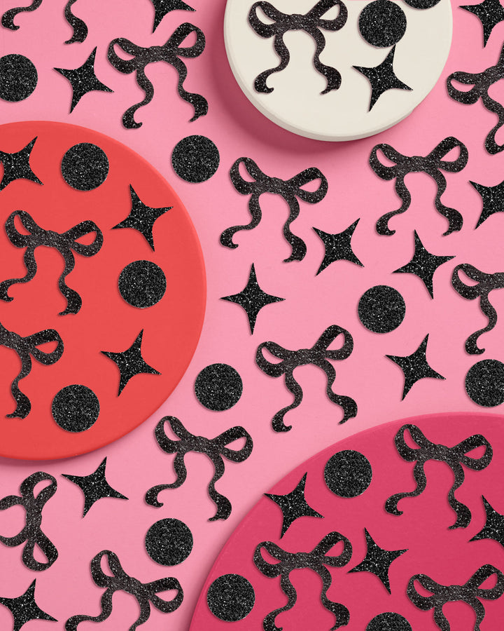 Little Black Bow Confetti - 200 pc glitter confetti