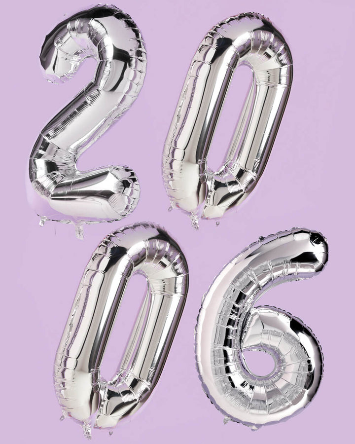 NYE 🪩 Balloons - 40" silver foil balloons