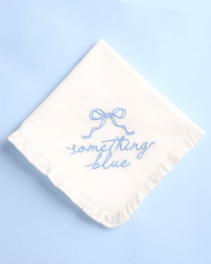 Something Blue Hanky - embroidered handkerchief