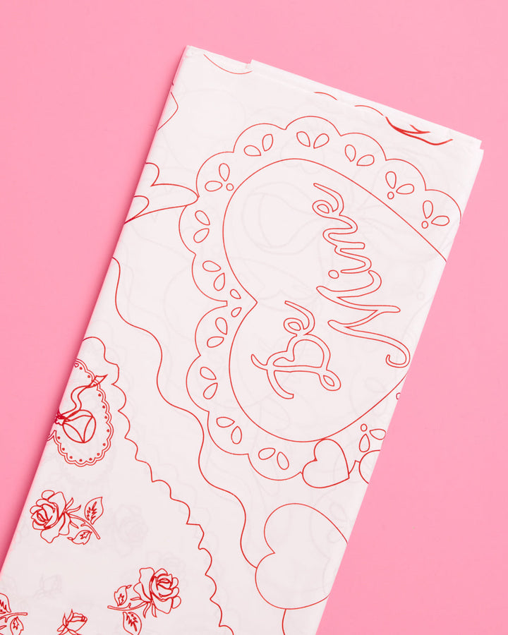 Be Mine Coloring Tablecloth - paper tablecloth