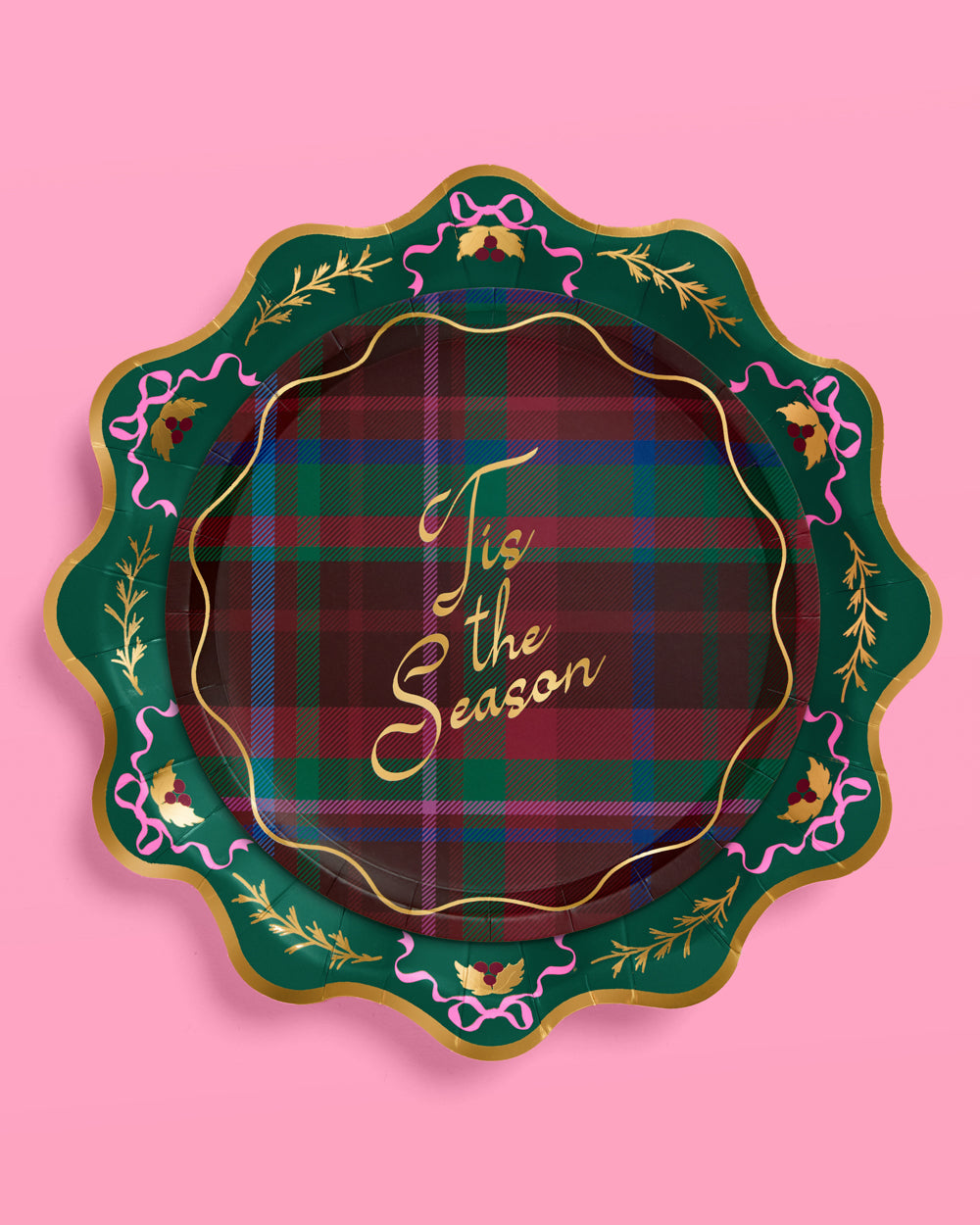 Tis the Season Plate Set - 32 paper plates, 2 sizes