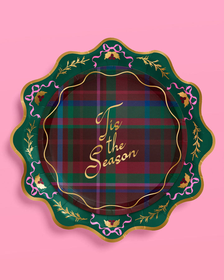 Tis the Season Plate Set - 32 paper plates, 2 sizes