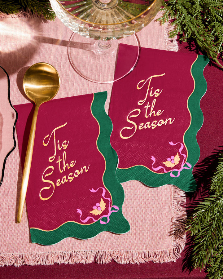 Tis the Season Napkins - 50 rectangle napkins